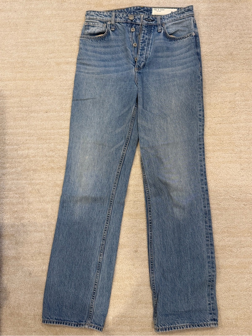 rag & bone Straight Leg Blue Denim Jeans